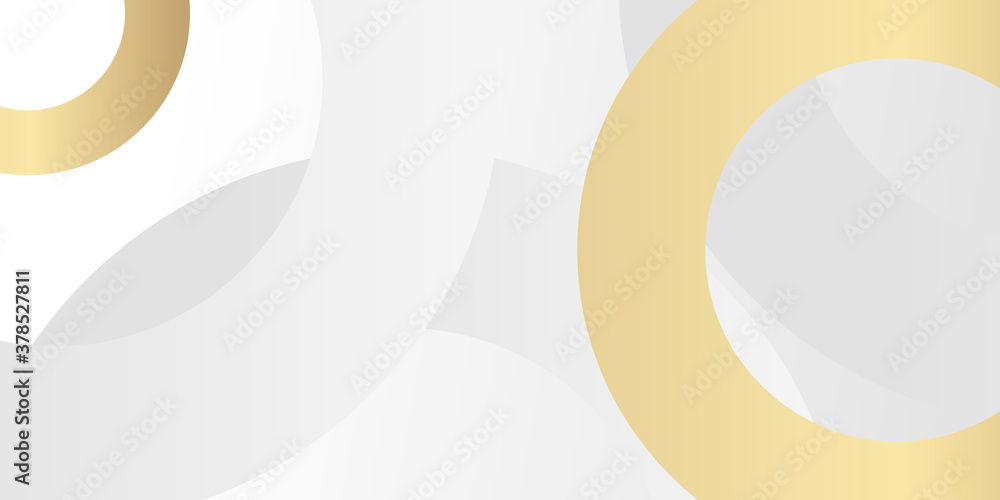 Abstract geometric shape white gold background with light and shadow 3D ...