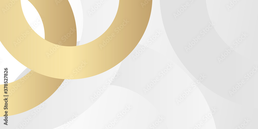 Abstract geometric shape white gold background with light and shadow 3D ...