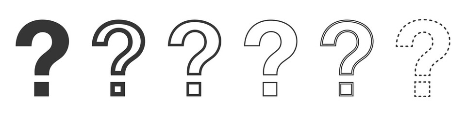 Wall Mural - question mark vector icons. black question mark.