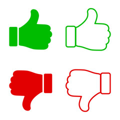 Wall Mural - set of like icons. up and down thumbs icon.