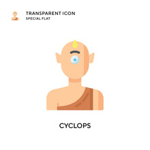 Cyclops Vector Icon. Flat Style Illustration. EPS 10 Vector.