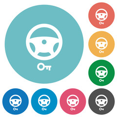 Wall Mural - Steering lock flat round icons