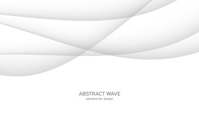 Wall Mural - Abstract white background with smooth gray lines, waves. Modern and fashion. Gradient geometric. Vector illustration.