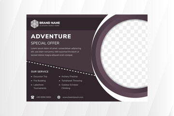 Wall Mural - adventure special offer design of promotion flyer use horizontal layout. combination of soft and dar