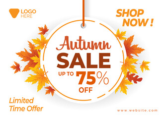 Wall Mural - Autumn Sale Banner, Autumn Season background