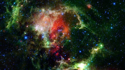 Wall Mural - space travel to the heart and soul nebulae in the constellation cassiopeia. galaxy outer space explo
