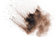 © piyaphong - Brown powder explosion isolated on white background.
