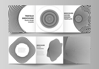 Wall Mural - minimal vector editable layout of square format covers design templates for trifold brochure, flyer,