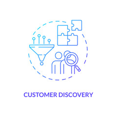 Wall Mural - Customer discovery concept icon. Customers development frameworks variety. Moder company service improvement advices idea thin line illustration. Vector isolated outline RGB color drawing