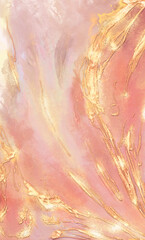Wall Mural - golden abstract elements on a stylish background with watercolor texture