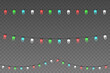 © ellyson - Christmas lights background. Set of color garlands, festive decorations. Colorful Xmas garland