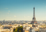 Fototapeta Paryż - Skyline of Paris with Eiffel Tower, France