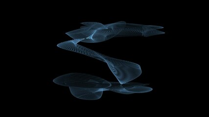 Wall Mural - Animation of blue wire framed holographic sphere with various rotations and transformations in space trough time.
