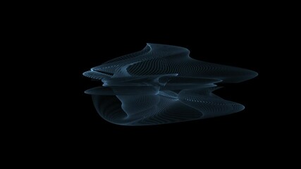 Wall Mural - Animation of blue wire framed holographic sphere with various rotations and transformations in space trough time.