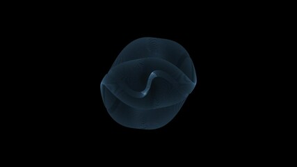 Wall Mural - Animation of blue wire framed holographic sphere with various rotations and transformations in space trough time.