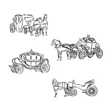 Carriage. Vector Illustration. Carriage Vector Sketch Illustration