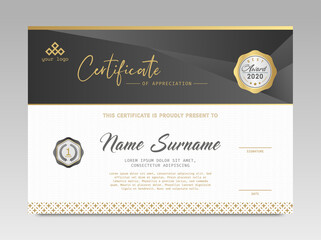modern design certificate. black and gold certificate template awards diploma background vector mode
