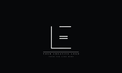 LE, EL, L, E Letter Logo Design with Creative Modern Trendy Typography