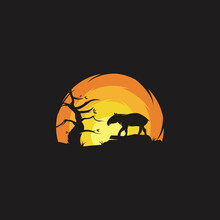 Beauty Tapir In The Sunset Logo