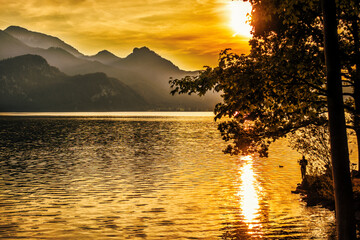 Canvas Print - Abendliche Stimmung am Kochelsee