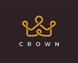 minimal crown logo template - vector illustration