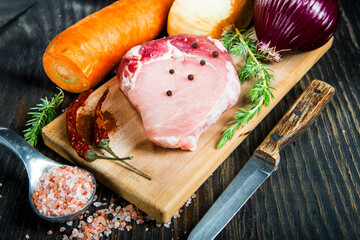 meat on  cutting board