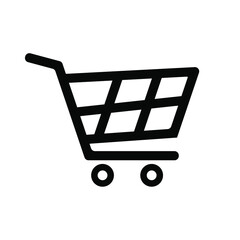 Flat shopping cart icon for online shop