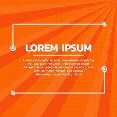 Wall Mural - quote banner orange color background design halftone retro style