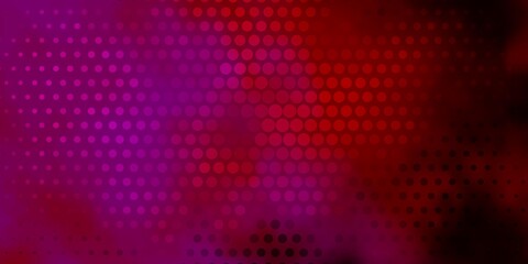 dark purple, pink vector layout with circle shapes. illustration with set of shining colorful abstra