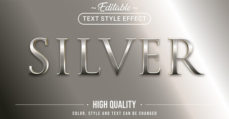 editable text style effect - silver theme style.