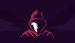© Богдан Скрипник - Mystical silhouette of acharacter in hoodie . Mysterious cyber hacker red sweatshirt in twilight criminal rapper with scornful smile criminal city districts and vector gangs.