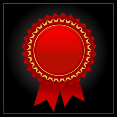 vector red award badge with glossy design. to see the other vector rosette illustrations , please ch