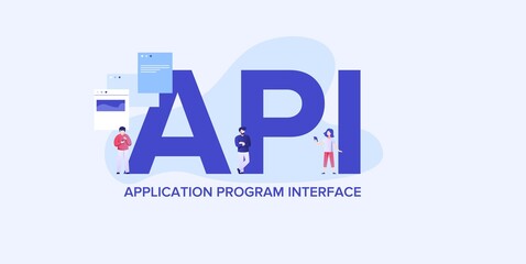 Wall Mural - api application programming interface . providing convenient coding and development technologies and