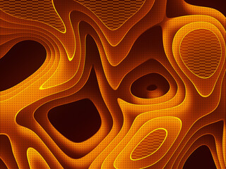 Fototapete - Abstract landscape pattern for graphic design. 3d rendering topographic texture