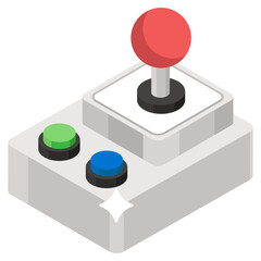 
Motion game controller, joystick vector in isometric design  
