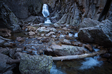 Wall Mural - The famous waterfall of Purgatory located in the town of Rascafria in Guadarrama mountain range, Madrid, Spain