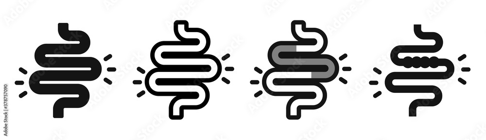 Colitis. Stomach set icon for medical design Stock Vector | Adobe Stock