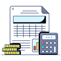 Poster - 
A flat icon of statement, accounting statement
