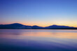 colorfull calm lake at sunset