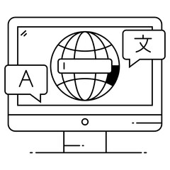 Sticker - 
Language translator icon in editable flat design 
