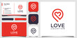 © gemilang - Creative love location logo with heart and map marker. Vector design template and business card design