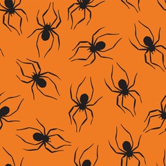 Wall Mural - Colored pattern with spider for halloween party