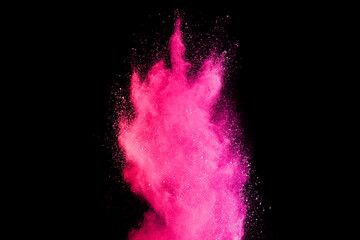 abstract multicolor powder on black background. holi festival.