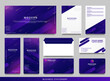 Blue geometric corporate identity design template