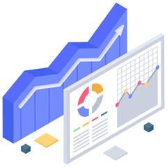 Wall Mural - cloud budget report isometric icon
