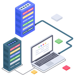 Wall Mural - database technology illustration in isometric vector