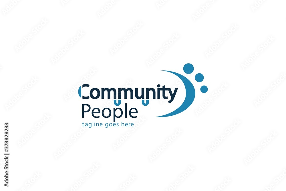 Abstract three People Logo. Blue Silhouette Shape Human Character ...
