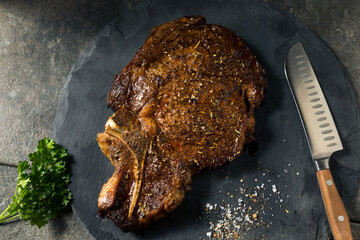 Canvas Print - Grass Fed Cooked Ribeye Steak