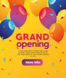 grand reopening banner with balloons helium decoration vector illustration design