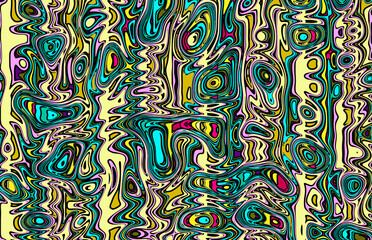 Sticker - modern psychedelic wavy colors